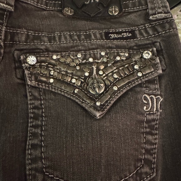 Miss Me Grey Skinny Jeans with Embellished Back - Picture 8 of 15